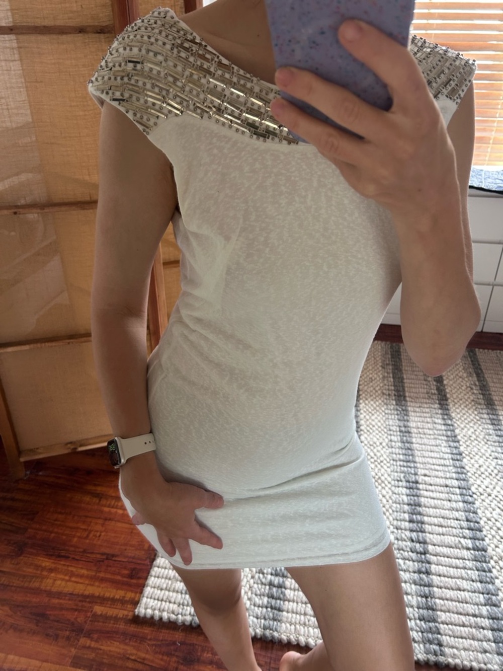 Embellished Dress with Low Cut Back detial SizeS